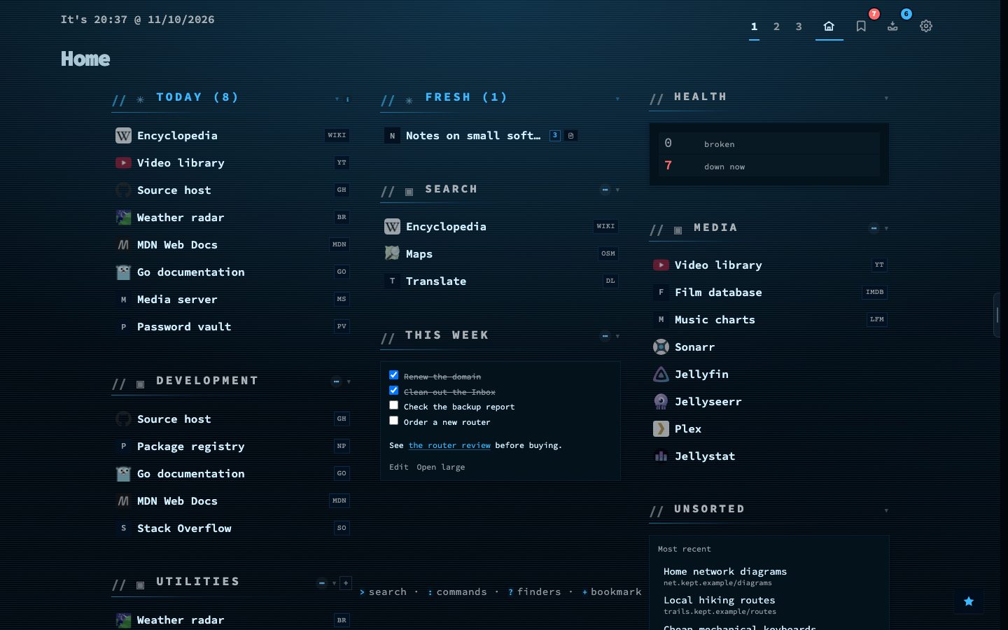 App icons on a dashboard