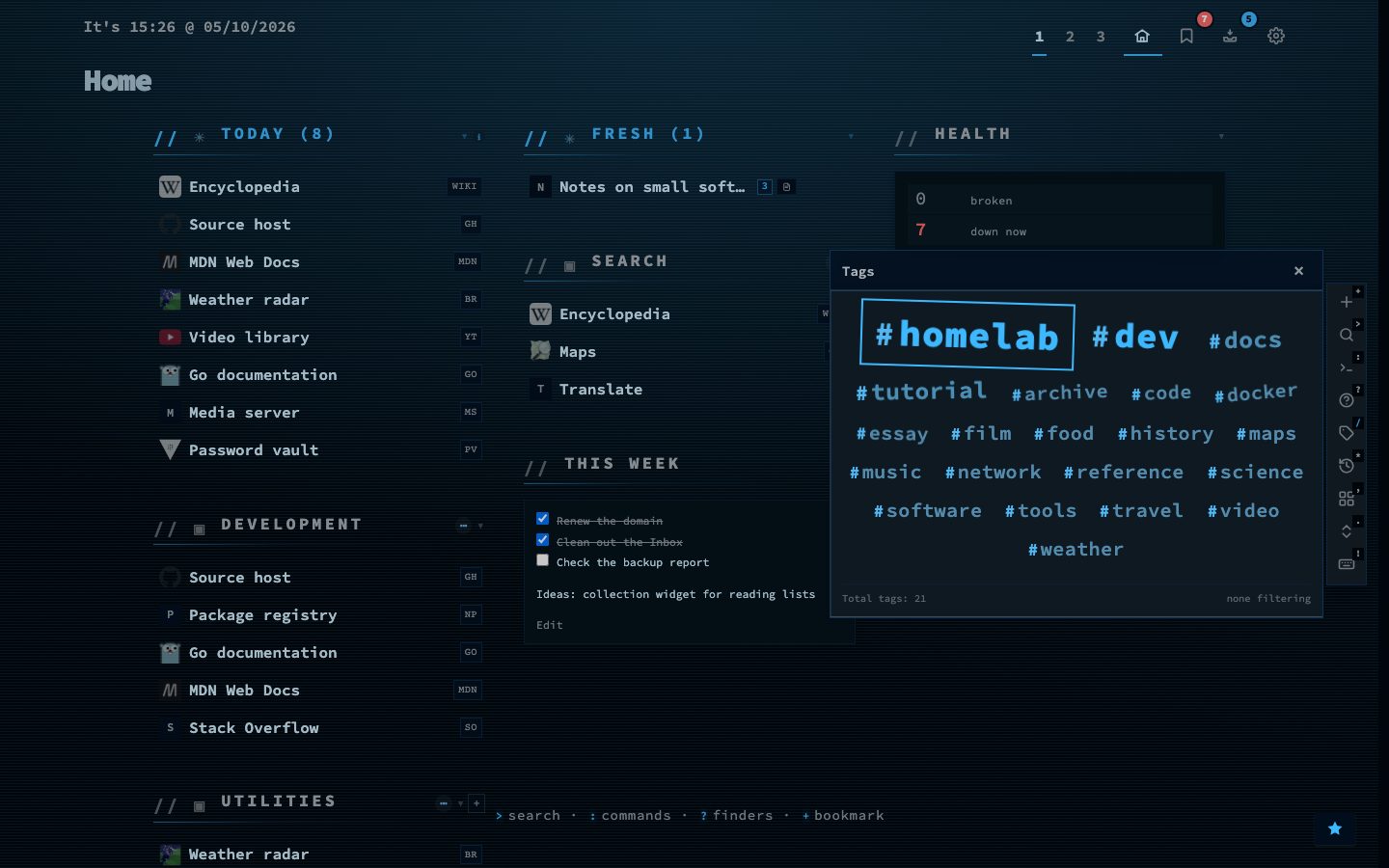 Collections on the dashboard