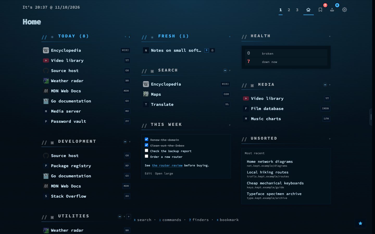 The Notes widget on a dashboard