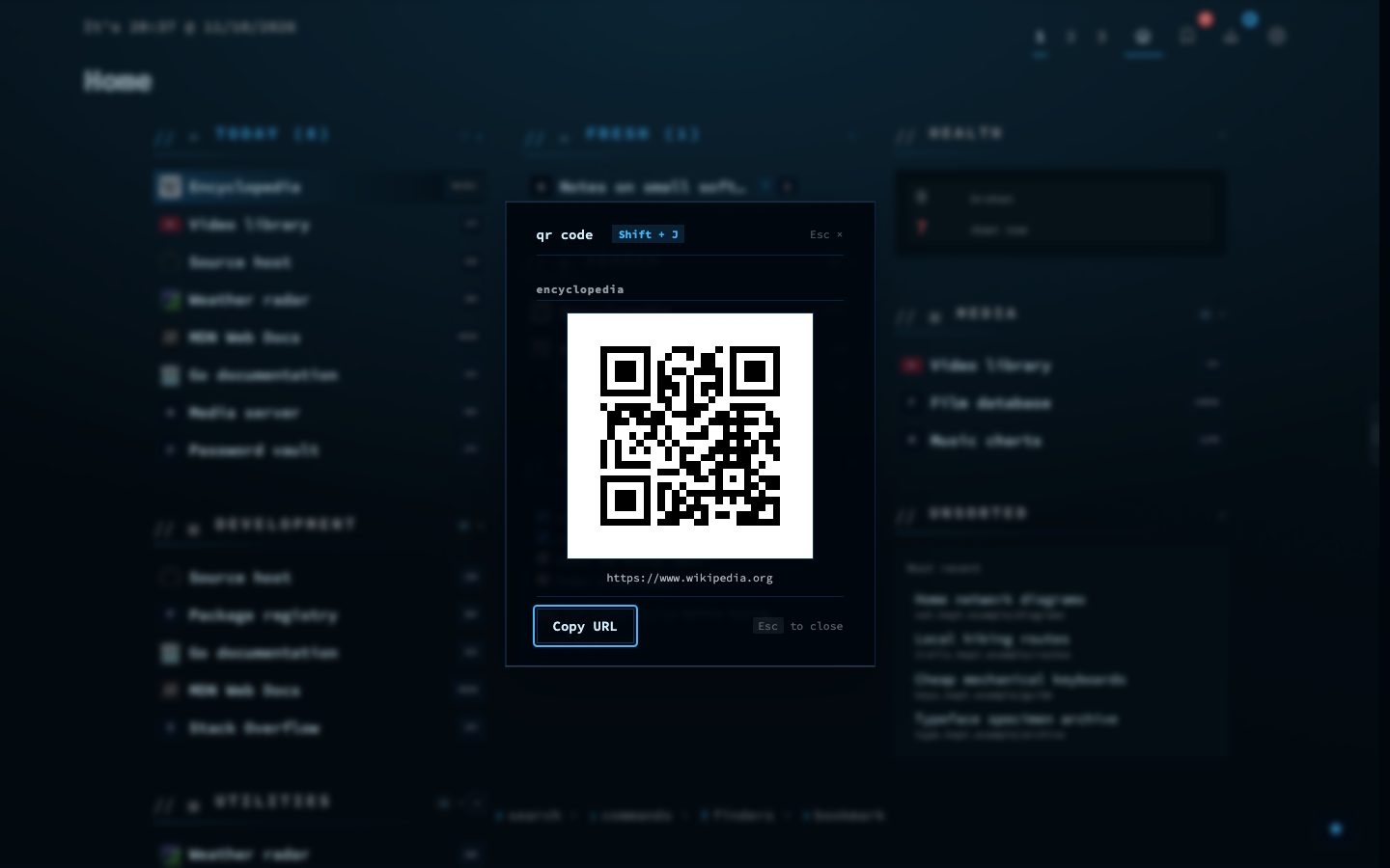 A bookmark as a QR code