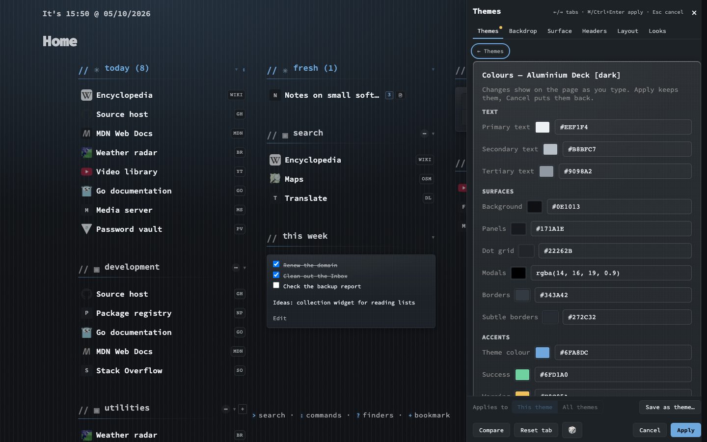 The theme editor
